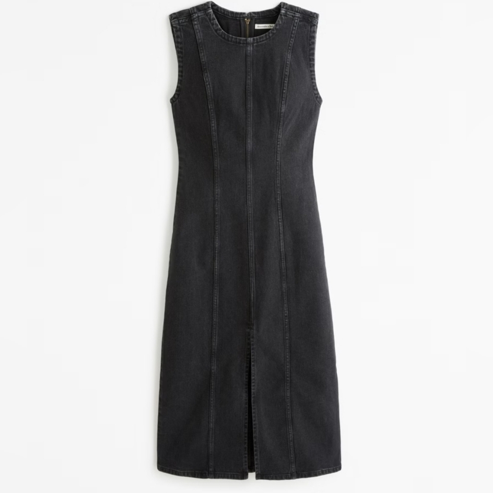 Abercrombie & Fitch Black Midi Dress
